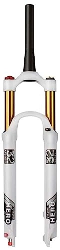 Tenedores de bicicleta de montaña : TYXTYX Horquilla de suspensión MTB 26 27.5 29 Pulgadas 1-1 / 8 "Horquilla Delantera de Bicicleta de montaña 140 mm Amortiguador de Aire de Viaje Accesorios para Bicicletas Blanco (Color: Tapered Ma