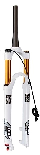 Tenedores de bicicleta de montaña : TYXTYX Horquilla de suspensión MTB 26 27.5 29 Pulgadas 1-1 / 8 "Horquilla Delantera de Bicicleta de montaña 140 mm Amortiguador de Aire de Viaje Accesorios para Bicicletas Blanco (Color: Tapered Re