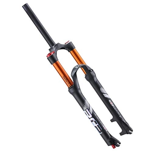 Tenedores de bicicleta de montaña : TYXTYX Horquilla de suspensión MTB 26 27, 5 Pulgadas, Recta 1-1 / 8", Bloqueo Manual, QR de 9 mm, Delantera, Horquillas neumáticas para Bicicleta de montaña