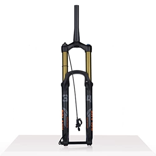 Tenedores de bicicleta de montaña : UKALOU DH MTB Air Fork 27.5 / 29 Downhill Mountain Bike Suspension Forks Travel 160mm Thru Axle 15 * 110mm Boost Tapered Fork Rebound Adjust, Gold (Color : Remote, Size : 29'')