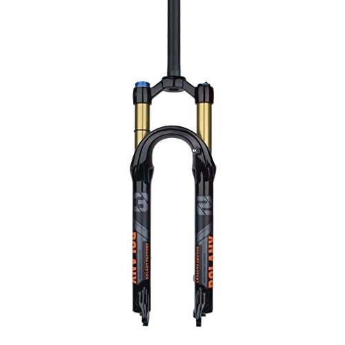 Tenedores de bicicleta de montaña : UKALOU Horquilla de suspensión para Bicicleta de montaña 26 / 27.5 / 29 MTB Air Fork 100 mm Recorrido 28, 6 mm Recto Freno de Disco Horquilla QR 9 mm Bloqueo Manual (Color : Black, Size : 27.5'')