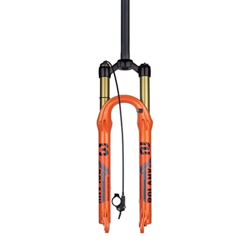 Tenedores de bicicleta de montaña : UKALOU Horquilla de suspensión para Bicicleta de montaña 26 / 27.5 / 29 MTB Air Fork 100 mm Recorrido 28, 6 mm Recto Freno de Disco Horquilla QR 9 mm Bloqueo Remoto (Color : Orange, Size : 27.5'')