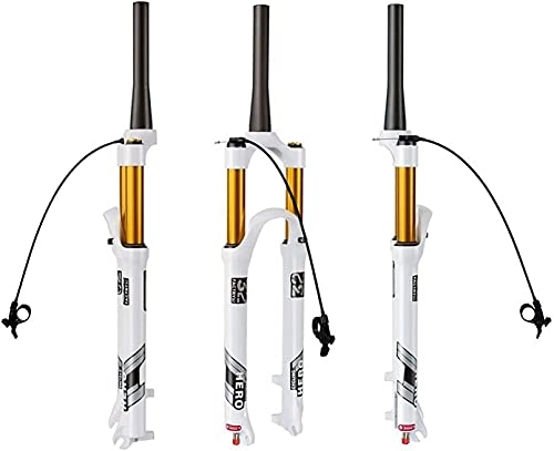 Tenedores de bicicleta de montaña : WYJW Horquilla de Aire MTB Ajuste de amortiguación Horquilla de suspensión 1-1 / 8 / 1-1 / 2 Bloqueo Manual y Bloqueo Remoto Frenos de Disco de Recorrido de 100 mm Aleación de magnesio QR de 9x10