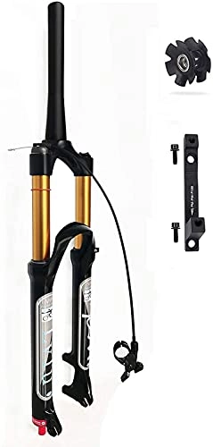 Tenedores de bicicleta de montaña : WYJW Horquilla de suspensión de aleación de magnesio para Bicicleta de montaña 26 27, 5 29 Pulgadas, Amortiguador Delantero de Horquilla de Aire MTB con Adaptador de Freno de Disco de 180 mm (Colo