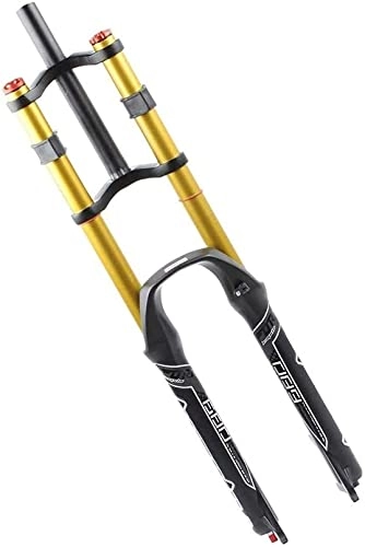 Tenedores de bicicleta de montaña : WYJW Horquilla de suspensión de Bicicleta de montaña Todoterreno XC 26 27, 5 29 Pulgadas, Horquilla de Bicicleta de frentes MTB de amortiguación Ajustable de Doble Hombro