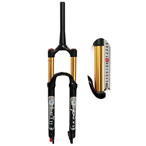 Tenedores de bicicleta de montaña : WYJW Horquilla de suspensión neumática MTB 26"27, 5" 29", Recorrido 140 mm, Ajuste de Rebote Horquilla de Bicicleta QR de 9 mm para neumáticos de 1, 5-2, 45