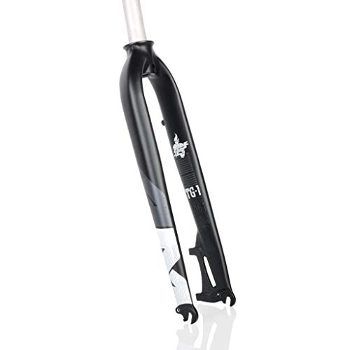 Tenedores de bicicleta de montaña : WYJW Horquilla Delantera con suspensión Am / TG1, Horquilla rígida rígida de aleación de Aluminio de 26 / 27, 5 / 29 Pulgadas (Negro / Blanco) (tamaño: 26")