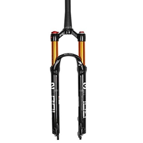 Tenedores de bicicleta de montaña : WYJW Horquilla MTB para Bicicleta de 26 / 27, 5 / 29 Pulgadas, Horquilla de suspensión neumática, Control de Doble Hombro de Tubo cónico, aleación de Aluminio, Recorrido de 100 mm, para acce