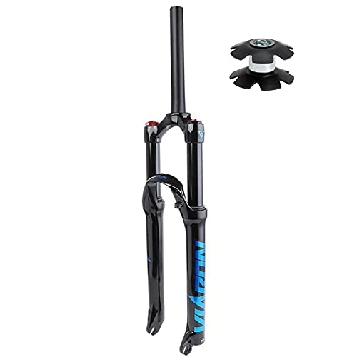 Tenedores de bicicleta de montaña : XQHD Horquillas De Suspensión para Bicicleta De Montaña 120 Mm, Horquilla Delantera MTB Tubo Recto De 28, 6 Mm, Amortiguador Bloqueo De Corona Qr De 9 Mm, 26 Inches-Blue