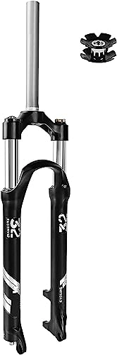 Tenedores de bicicleta de montaña : YANHAO Horquilla de Bicicleta de montaña Suspensión MTB 26 27.5 29 Pulgadas Freno de Disco, Tubo Recto 1-1 / 8 (Color : Manual Lockout, Size : 29 Inch)