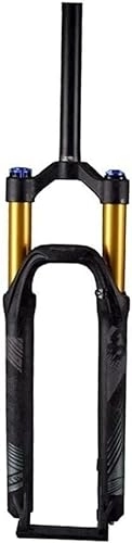 Tenedores de bicicleta de montaña : YANHAO Horquilla neumática de suspensión, Amortiguador de Bicicleta 26 27, 5 29, Horquillas de Bicicleta de montaña de 120 mm QR 9 mm con Bloqueo Manual (Color : Black+Gold, Size : 27.5inch)