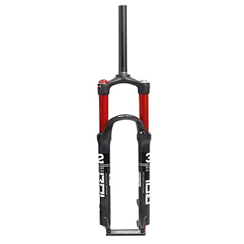 Tenedores de bicicleta de montaña : ZFF Horquilla Aire para Bicicleta Montaña 26 / 27.5 / 29in Aleación Aluminio MTB Horquilla Suspensión 1 1 / 8" Cámara de Aire Doble Carrera 100 Mm Control Hombro (Color : Red, Size : 26)