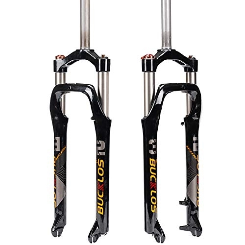 Mountain Bike Fork : 【UK Stock】 26 * 4.0 inch Fat Tire Mountain Bike Fork, 100mm Travel Spacing Hub 135mm 1 1 / 8 Straight Tube Manual Lockout MTB Suspension 9mm QR Oil Spring Front Forks, fit Snow Beach Mountain Bike