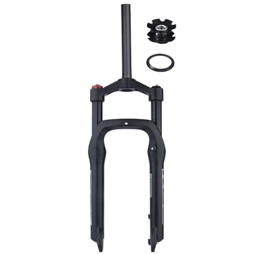 Mountain Bike Fork : 20 26 Inches Snow MTB XC Bicycle Suspension Fork 28.6mm Straight Tube Mountain Bike Air Front Forks QR 135 * 9mm Travel 130mm Manual Remote Locking (Color : Black manual, Size : 20inch)