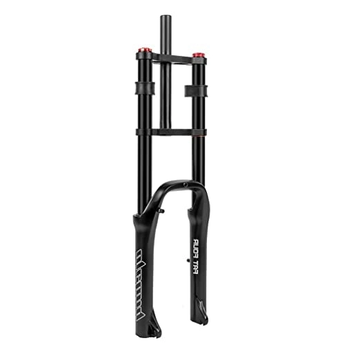 Mountain Bike Fork : 20'' Fat MTB Mountain Bike Air Suspension Fork 28.6mm Straight Tube Bicycle Cycling Front Forks 120mm Travel 9 * 135mm QR Snow Beach Rebound Adjustment (Color : Black, Size : 20'')