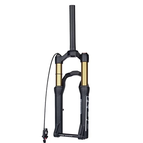 Mountain Bike Fork : 24inches MTB Fork Travel 110mm Air Fork 1-1 / 8 Straight Tube Disc Brake 9mm / 15mmx100mm Mountain Bike Suspension Fork (Color : Remote Lockout, Size : Thru Axle)