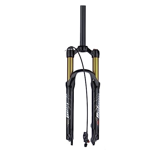 Mountain Bike Fork : 26 / 27 / 29 in MTB Suspension Air Fork 120mm Travel, Straight / Tapered Mountain Bike Forks Crown / Remote Lockout, Tube Bicycle Front Fork, wire control, 29inch