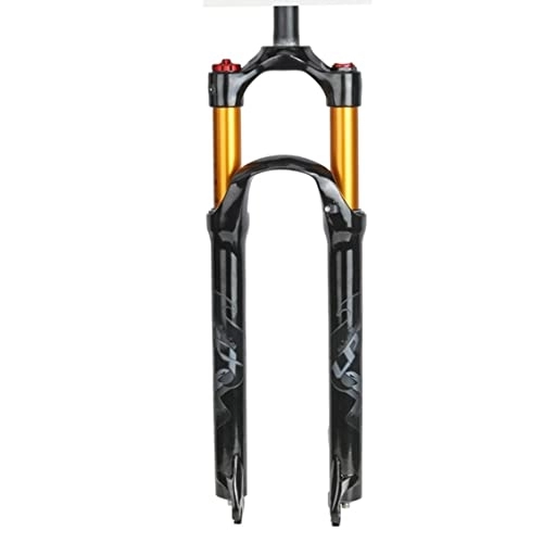 Mountain Bike Fork : 26 / 27.5 / 29 Air MTB Suspension Fork, Straight / Tapered Tube Travel 100mm QR 9mm Manual / Crown Lockout Mountain Bike Forks XC / AM Bicycle (Color : Black Straight Tube, Size : 27.5inch)