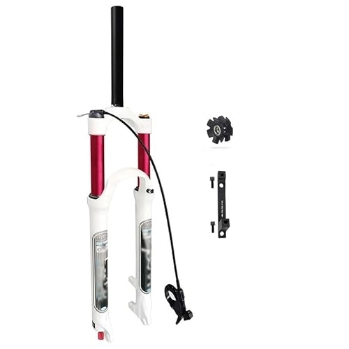 Mountain Bike Fork : 26 27.5 29 Inch 140mm Travel Ultralight Shock Air Bicycle MTB Suspension Fork, Rebound Adjust Ultralight Mountain Bike Front Forks With 180mm Disc Brake Ad(Size:27.5 ER, Color:STRAIGHT REMOTE LOCK OUT)