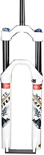 Mountain Bike Fork : 26"27.5" 29 Inch Bicycle Suspension Fork MTB Double Chamber Bicycle Air Fork 1-1 / 8"Disc Brake QR Lock Folt 100Mm Trave 1750G, White, 29inch