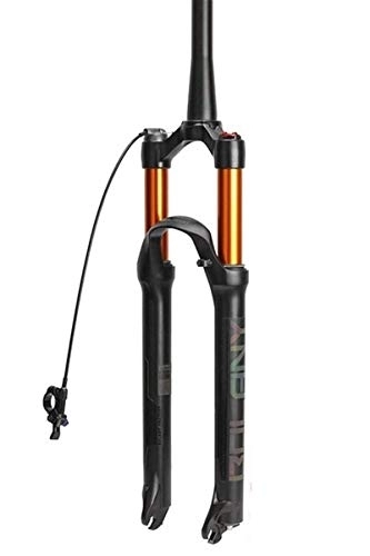 Mountain Bike Fork : 26 27.5 29 Inch Mountain Bike Fork, Adjustable Damping System with 100mm Travel, 9mm Axle, 29er Tapered Line