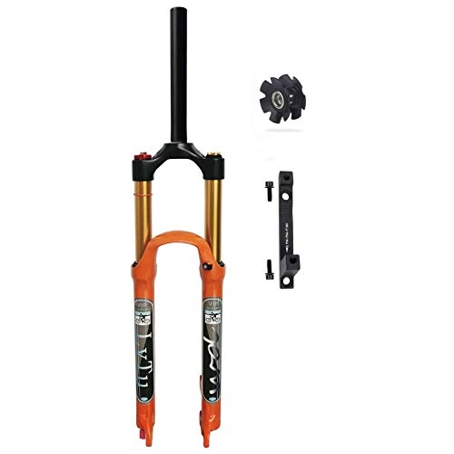 Mountain Bike Fork : 26 27.5 29 inch mountain bike suspension fork travel 140mm orange, ultralight alloy MTB air fork rebound adjust suspension