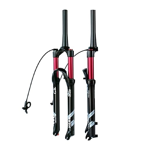 Mountain Bike Fork : 26 / 27.5 / 29 Inch MTB Suspension Fork Rebound Adjust 1-1 / 8" Straight / Tapered Tube QR 9mm Bicycle Fork Ultralight Magnesium Alloy Travel 120mm Mountain Bike Front Forks ( Color : Tapered Remote , Size :