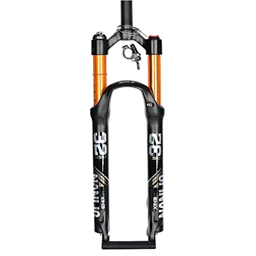 Mountain Bike Fork : 26 / 27.5 / 29 Inch MTB Suspension Fork Straight Tube Air Spring Front Fork 9mm Travel 100mm Mountain Bike Fork Manual / Remote Lockout XC AM Bicycle Forks (Color : Remote, Size : 29inch)