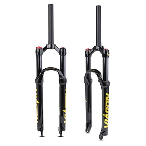 Mountain Bike Fork : 26 27.5 29 Inch Suspension Fork, Bike Air Forks, Cycling Straight Tube Shoulder Control MTB Shock Absorber Unisex's Travel 100mm Air Fork Yellow-29IN