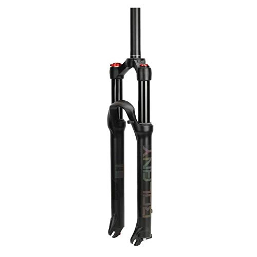 Mountain Bike Fork : 26 27.5 29 Inch Suspension Fork, Travel 100mm Damping Adjustment AIR Pneumatic System Aluminum Alloy Tube Matte (Design : A, Size : 26inch)