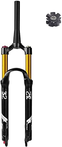 Mountain Bike Fork : 26 / 27.5 / 29 Inch Travel 140mm MTB Air Suspension Fork, Rebound Adjustment 1-1 / 8" Straight / tapered Tube QR 9mm Manual / remote Lockout Mountain Bike Front Forks ( Color : Tapered Manual , Size : 26 inch )