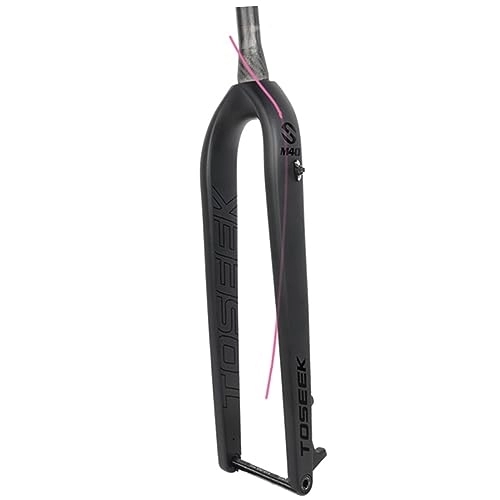 Mountain Bike Fork : 26 / 27.5 / 29 Mountain Bike Carbon Fiber Rigid Forks Ultralight Front Fork Thru Axle 15X100mm Disc Brake 1-1 / 8 Tapered Tube MTB Bicycle Fork (Color : Black-A, Size : 26")