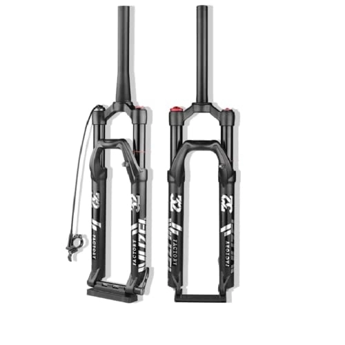 Mountain Bike Fork : 26 / 27.5 / 29 MTB Air Suspension Fork, Magnesium Alloy Mountain Bike Rebound Air Fork Suspension Travel 120 mm (26 Tapered Tube Wire Control (Barrel Shaft Type))