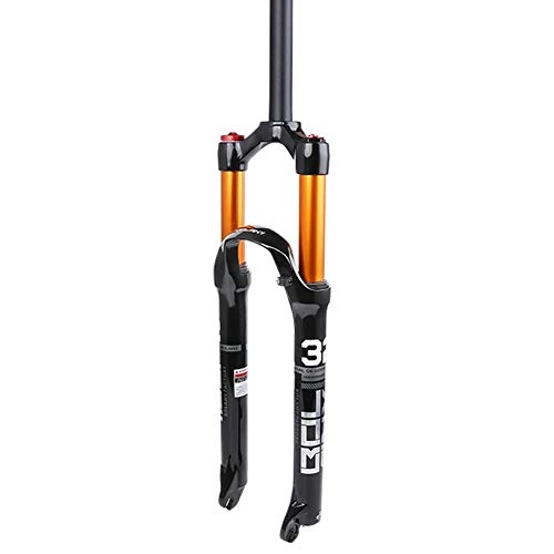 Mountain Bike Fork : 26 / 27.5 / 29inch Air Suspension Fork Mountain Front Forks Straight Stroke 120mm Manual / Crown Lock Disc Brakes (XC / AM / FR) Black (Color : Shoulder control, Size : 29 inches)