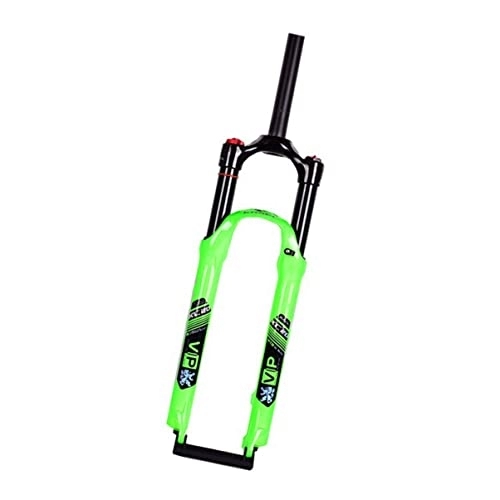 Mountain Bike Fork : 26 27.5 Inch Mountain Bike Fork Travel 100mm 28.6mm Straight Tube QR 9mm Crown Lockout Aluminum Alloy XC Mountain Bike Front Forks (Color : Green, Size : 27.5")