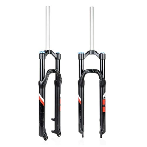 Mountain Bike Fork : 26" 27.5" MTB Bike Suspension Forks 26 Inch, Aluminum Alloy Mountain Road Bikes Cycling Straight Tube 1-1 / 8" Disc Travel 100mm Air Fork Red-27.5IN