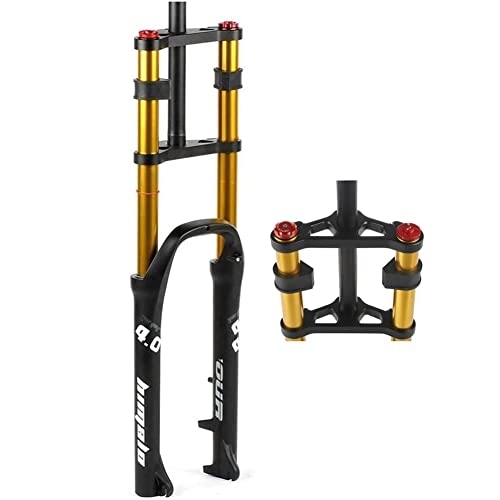 Mountain Bike Fork : 26 in E-Bike Front Fork MTB Bicycle Air Forks Snow Fat 1-1 / 8 Steerer 140mm Travel QR Mountain Bike Double Shoulder Rebound Suspension Forks For 4.0" Fat Tire ATB / BMX(Delivery from USA)
