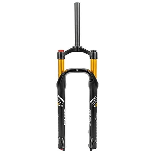 Mountain Bike Fork : 26 x 4.0-inch MTB Suspension Fork Fat Tire 1 1 / 8 Straight Tube 100mm Travel Bike Air Suspension Fork Manual Lockout 9mm QR Mountain Suspension Front Forks, fit Snow Beach XC / AM ( Color : Gold )