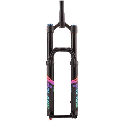 Mountain Bike Fork : 27.5 / 29 Inch Mountain Bike Fork, Bicycle Suspension Forks MTB Air Shock Absorber Disc Brake Tapered Tube 39.8mm Travel 105mm HL Crown Lockout For DH / XC / AM / FR, Black-29inc