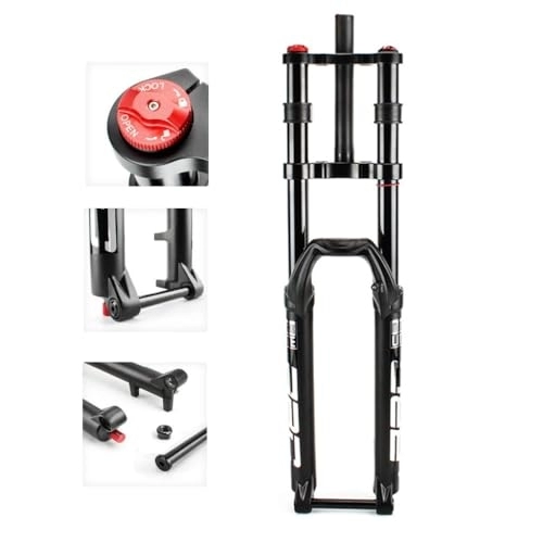 Mountain Bike Fork : 27.5 29 Inch MTB Bicycle Front Fork 26 Inch, Aluminum Alloy DH Double Shoulder Mountain Bike Suspension Shock Forks Travel 150mm (Size : 27.5 inch)