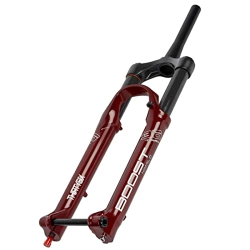 Mountain Bike Fork : 27.5 29 Inch MTB Bike Air Fork DH Thru Axle 15mm 140mm Travel Bike Air Suspension Fork 1-1 / 2‘’ Tapered Tube HL Mountain Bicycle Fork Rebound Adjust For TRAIL / AM ( Color : Red , Size : 27.5inch )