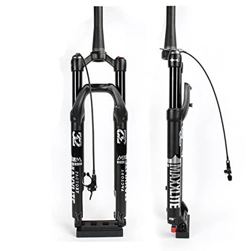 Mountain Bike Fork : 27.5 / 29 Inch MTB Fork 100mm Travel Tapered 1-1 / 2" Thru Axle Fork 15x110mm For Mountain Bike DH Bicycle For Bike Accessories Wire Control (Size : 27.5")