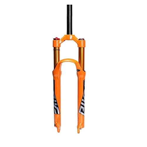 Mountain Bike Fork : 27.5 / 29 inch MTB Suspension Forks 100mm Travel, 1-1 / 8" Straight Tube Mountain Bike Fork, QR 9mm, Manual Lockout Bicycle Forks (Color : Orange, Size : 27.5inch)