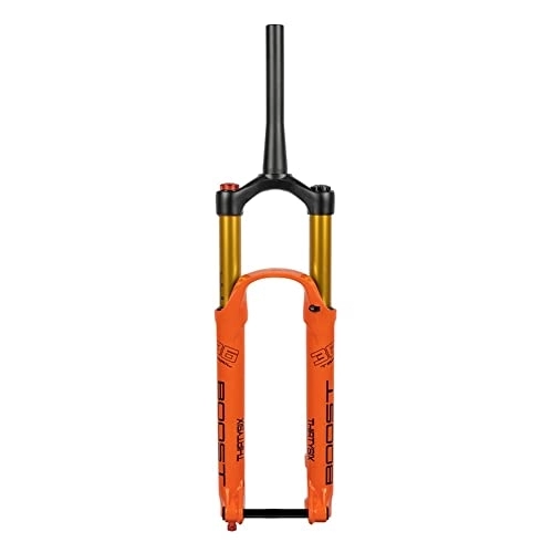 Mountain Bike Fork : 27.5 29" Mountain Bike Shock BOOST Front Fork Damping Adjustment DH AM MTB Air Fork 110*15mm Thru Axle Travel 140MM Shoulder Control 1-1 / 2" Disc Brake For TRAIL ( Color : Orange , Size : 27.5inch )
