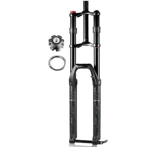 Mountain Bike Fork : 27.5 29 MTB Air Suspension Fork With Damping 1-1 / 8" Straight Ultralight Mountain Bike Front Forks Travel 150mm Thru Axle 15 * 100mm Manual Lockout XC AM (Color : Black, Size : 29inch)