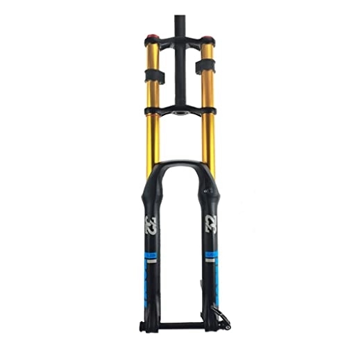 Mountain Bike Fork : 27.5inch Double Shoulder Mountain Bike Front Fork, 15 * 100 Mm Thru Axle Magnesium Alloy 29" Bicycle Suspension Fork (Color : Blue, Size : 29)
