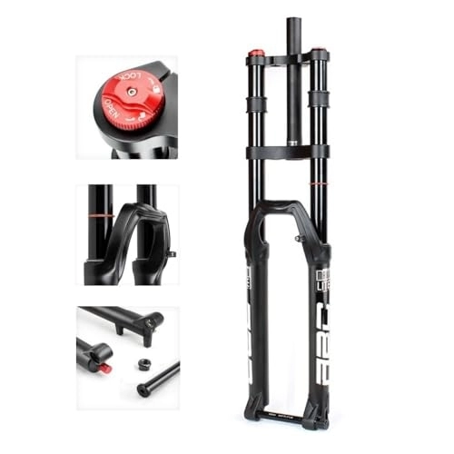 Mountain Bike Fork : 29 Inch MTB Bicycle Front Fork 26 27.5 Inch, Disc Brake Travel 150mm Aluminum Alloy DH Double Shoulder Mountain Bike Suspension Shock Forks (Size : 27.5 inch)
