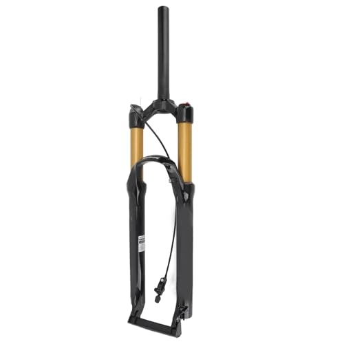 Mountain Bike Fork : 29in Air Suspension Front Fork for Mountain Bike, Gold BicycleFork with Remote Lockout & Tapered Steerer