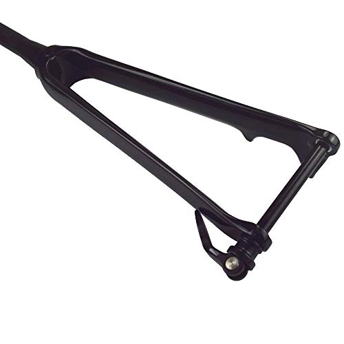 Mountain Bike Fork : 700c Bicycle Front Fork, Bicycle MTB Fork / Carbon Fiber / Barrel Axle / Hard Fork / Fork Leg Length 370mm / Tire Width 23mm / Tapered Standpipe 28.6mm*39.8mm / Opening 100mm