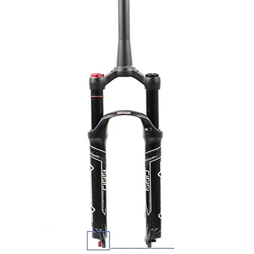 Mountain Bike Fork : Adjustable damping Suspension Fork Straight tube / spinal canal air pressure fork Rebound Adjust QR Lock Out Ultralight 26 / 27.5 / 29 inch mountain bike (Color : Cone Shoulder, Size : 29inch)
